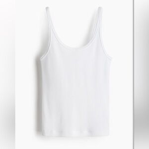 H&M White Ribbed Tank Top
